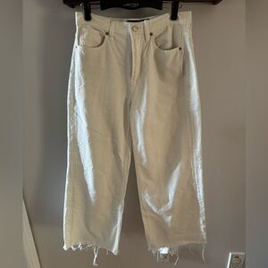 Stretchy White GAP Wide-Leg Jeans